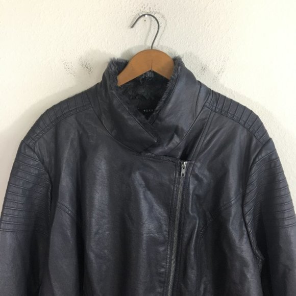 Torrid Lace Up Back Faux Fur Collar Moto Jacket 4X - Picture 5 of 15